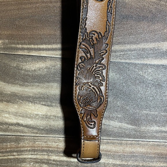 Vintage Arvo Torel Cowhide Leather Rifle Gun Sling Adjustable Strap Swivels RARE - Picture 4 of 14
